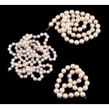 Two cultured pearl necklaces