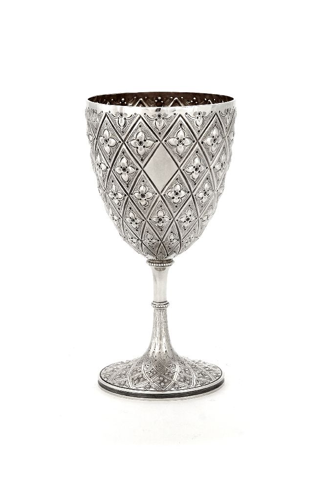 A Victorian silver goblet by Martin, Hall & Co