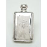 A late Victorian silver rounded rectangular spirit flask by Alexander Clark