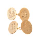 A pair of 18 carat gold double sided cufflinks