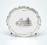 A silver shaped circular waiter by James Dixon & Sons Ltd