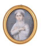 ϒ Italian School, circa 1810, portrait of a young lady dressed as a Vestal Virgin
