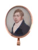 ϒ Sampson Towgood Roche (1759-1847), portrait of a young gentleman wearing a blue coat
