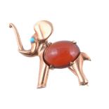 A novelty elephant brooch by Hans Georg Mautner