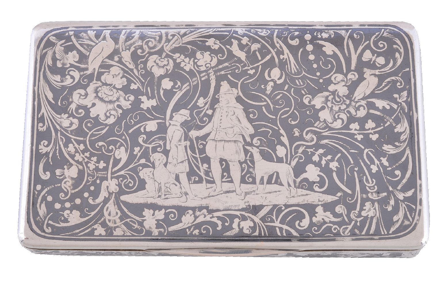 A French silver and niello rectangular snuff box - Image 2 of 3