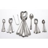 A collection of silver old English pattern flatware