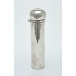 An Edwardian silver dressing case cylindrical jar by Asprey & Co.