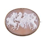 A Victorian shell cameo brooch