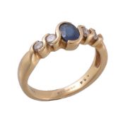 A sapphire and diamond dress ring