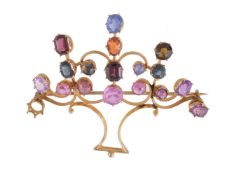 A multi gem set giardinetto brooch