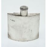 An Edwardian silver rectangular spirit flask