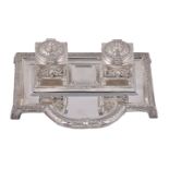 An Italian silver coloured inkstand by Varassori & Pirovano