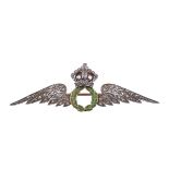 A mid 20th century diamond set RAF sweetheart brooch