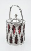 An Edwardian silver cylindrical biscuit barrel by Henry Williamson Ltd