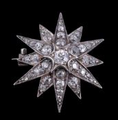 A Victorian diamond star brooch