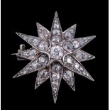 A Victorian diamond star brooch