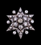 A Victorian diamond star brooch