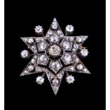 A Victorian diamond star brooch