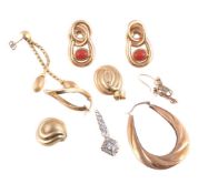 A small collection of gold coloured jewellery