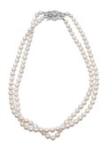 A two row cultured pearl necklace