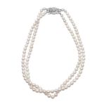 A two row cultured pearl necklace