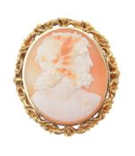 A Victorian shell cameo of Zeus