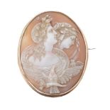 A late Victorian shell cameo brooch