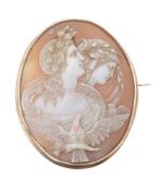 A late Victorian shell cameo brooch