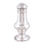 A George III silver ogee baluster pepper pot by Thomas Shepherd