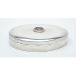 An Italian silver coloured oval box by Serra