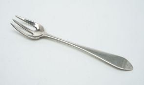 A George III Irish provincial silver pointed Old English small pickle fork by Joseph Gibson