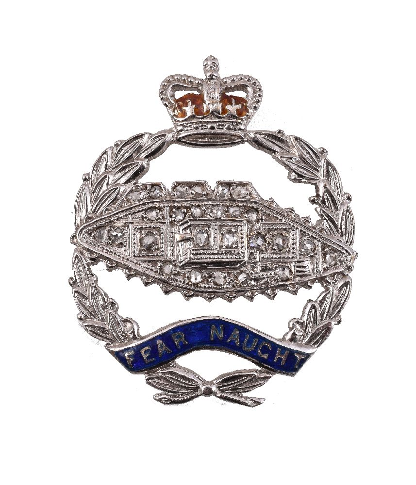 A Royal Tank Regiment diamond sweetheart brooch