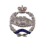 A Royal Tank Regiment diamond sweetheart brooch