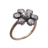 A Victorian and later flower head cluster ring