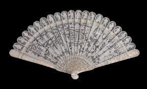 ϒ A Chinese export ivory brisé fan