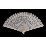 ϒ A Chinese export ivory brisé fan