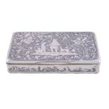 A French silver and niello rectangular snuff box