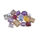 A multi gem set brooch