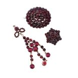 A late 19th century Bohemian garnet brooch