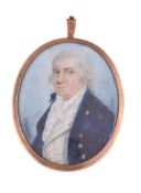 ϒ A. J. Nunes (fl. 1778-1799), portrait of a gentleman wearing a blue coat