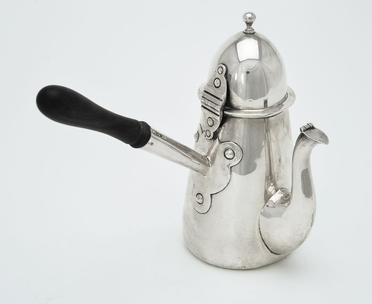 ϒ A late Victorian silver side-handled coffee pot by Thomas Hayes