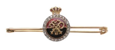 A mid 20th century diamond regimental bar brooch