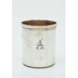 A Victorian silver plain cylindrical beaker by Thomas Johnson I