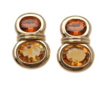 A pair of citrine earrings