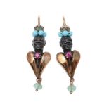 A pair of blackamoor ear pendants