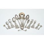 A matched Victorian Scottish silver single-struck King's pattern table service by James & Walter Mar