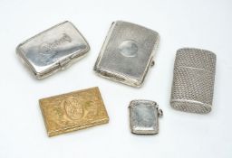 Four silver or silver coloured boxes