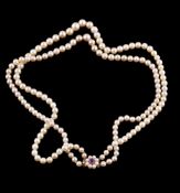 A two row cultured pearl necklace