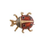 An 18 carat gold ladybird brooch