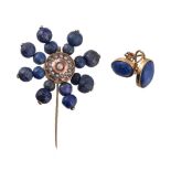 A lapis lazuli brooch